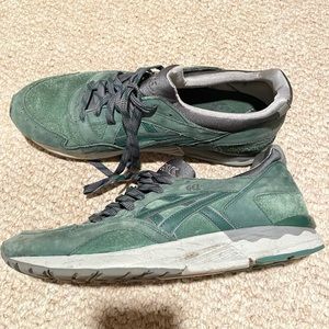 Mens ASICS Green Suede
